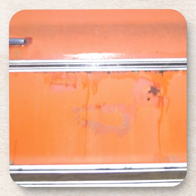Orange Chevy Truck Door Beverage Coaster (Front)