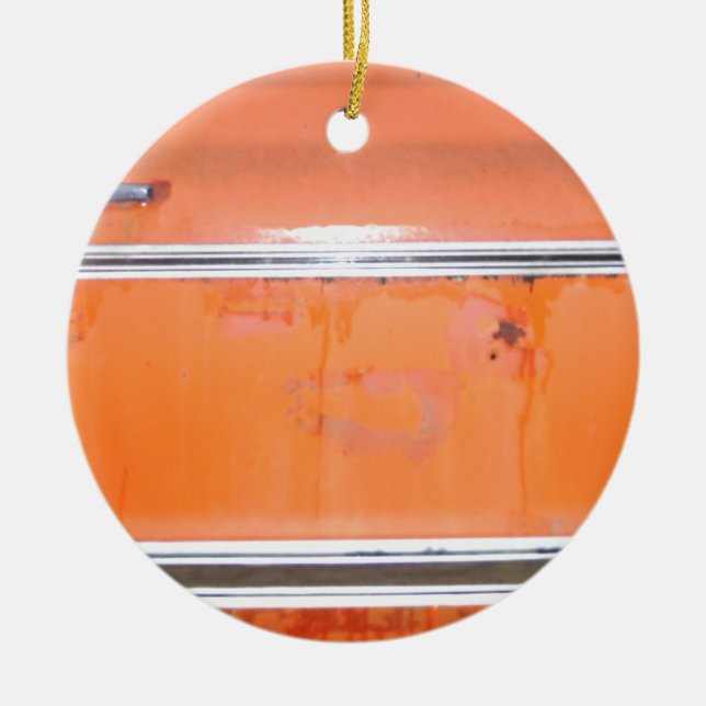 Orange Chevy Truck Door Ceramic Ornament (Front)