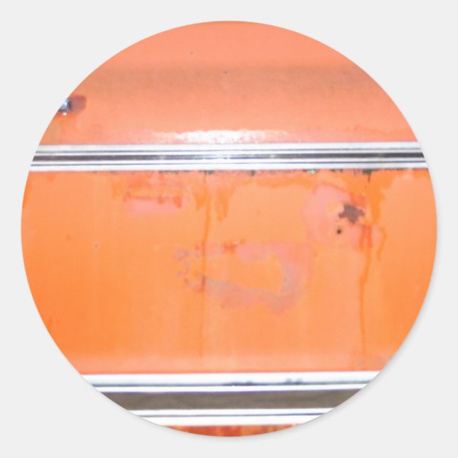 Orange Chevy Truck Door Classic Round Sticker (Front)