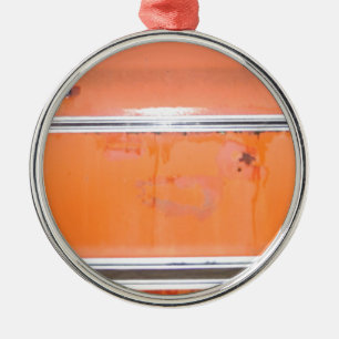 Orange Chevy Truck Door Metal Ornament