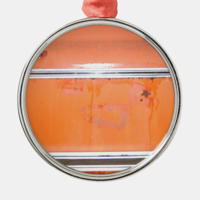 Orange Chevy Truck Door Metal Ornament (Front)