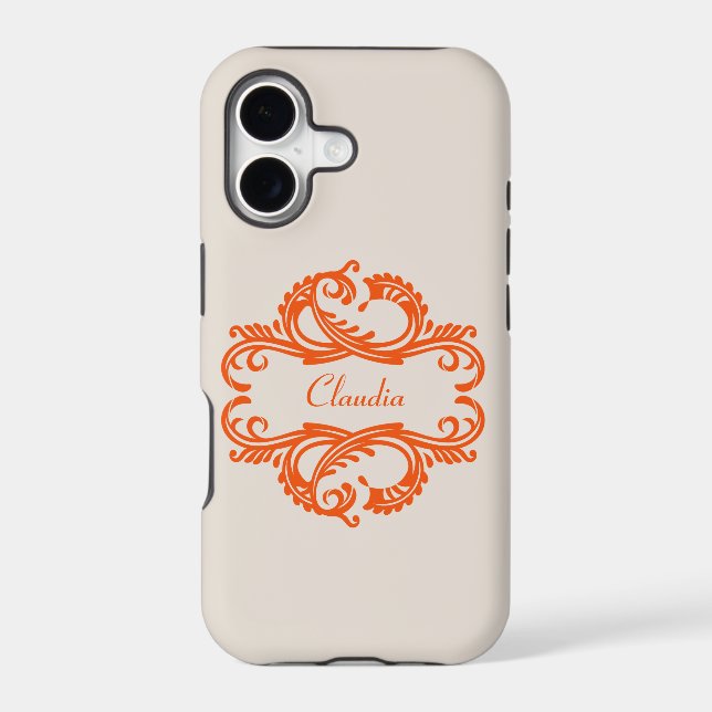 Orange Chic Damask BT iPhone 5 Case (Back)