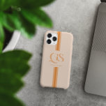 Orange | Chic Stripes Monogram  iPhone 15 Pro Max Case<br><div class="desc">Elevate your everyday style with the Orange | Chic Stripes Monogram Phone Case, where elegance meets personal expression. This case showcases a beautifully designed monogram featuring bold, classic serif initials, prominently displayed at the center, with your name elegantly written below. The combination of soft orange hues and vertical, retro-inspired stripes...</div>