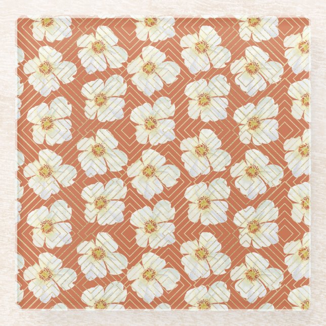 Orange Chicken Glass Coaster (Front)