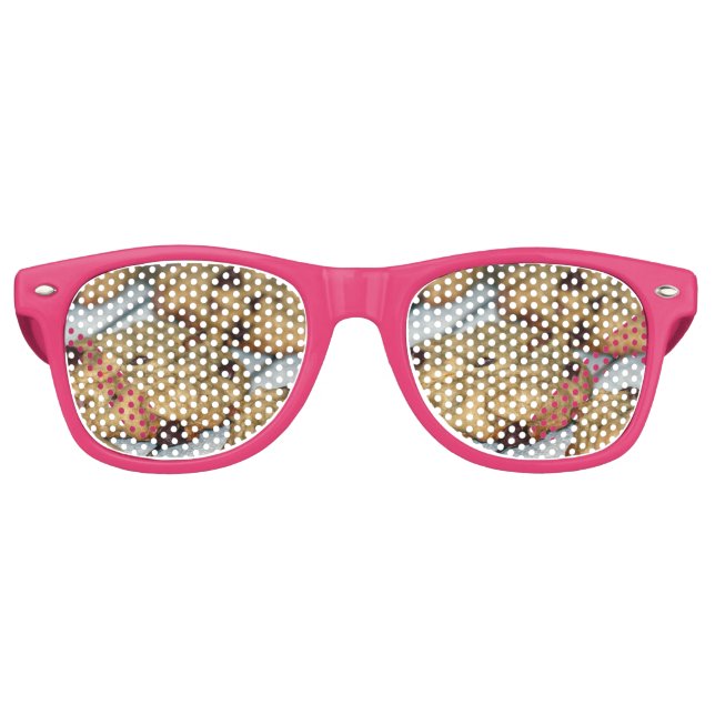 Orange Chocolate Chip Cookies Retro Sunglasses (Front)