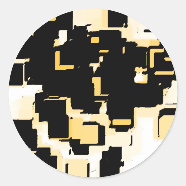 "Orange Cholate Cake" Geometric Art - Customized Classic Round Sticker (Front)