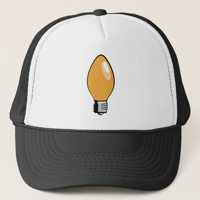 Orange Christmas Tree Light Trucker Hat (Front)