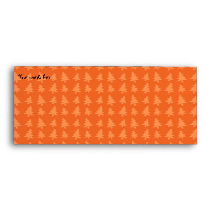 Orange christmas trees pattern envelope