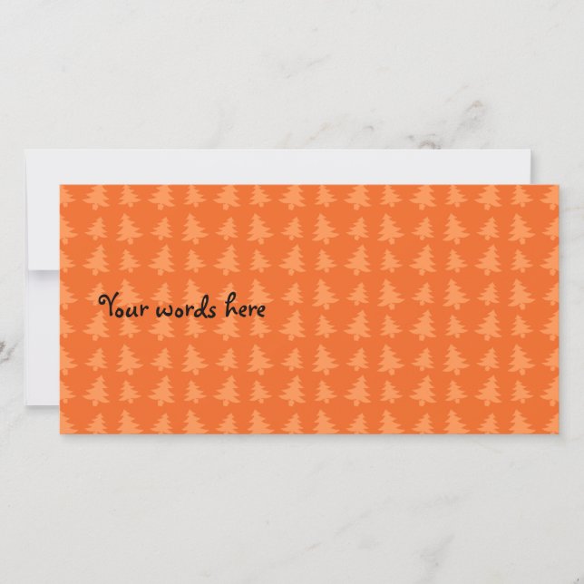 Orange christmas trees pattern holiday card (Front)