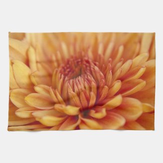 Orange Chrysanthemum Kitchen Towel