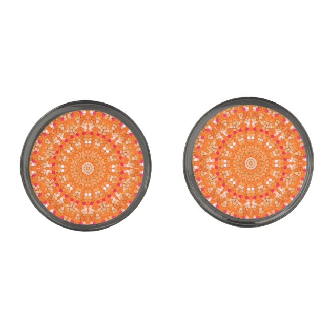 Orange Circle Cufflinks (Front)