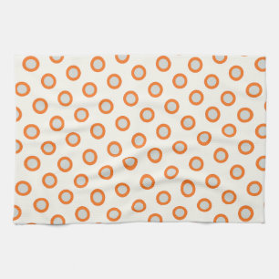 Orange Circle Dot Retro Design Kitchen Towel