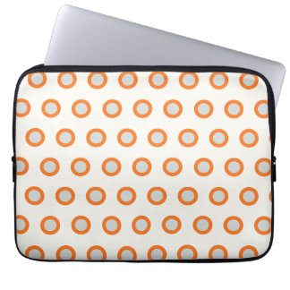 Orange Circle Dot Retro Design Laptop Sleeve