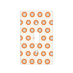Orange Circle Dot Retro Design Light Switch Cover