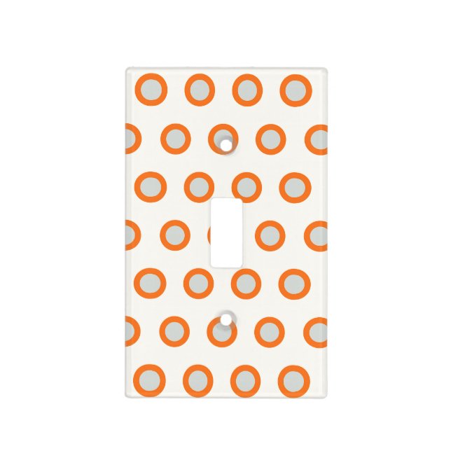 Orange Circle Dot Retro Design Light Switch Cover (Front)