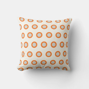 Orange Circle Dot Retro Design Pillow