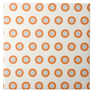 Orange Circle Dot Retro Design Tile