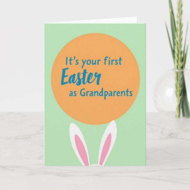 Orange Circle Easter Grandparents Card (Front)