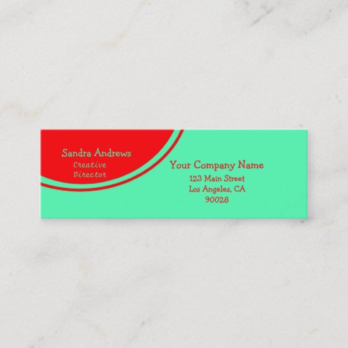 Orange Circle Light Turquoise Business Cards