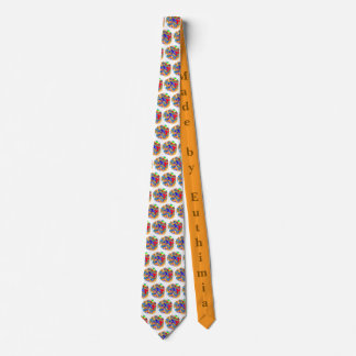Orange circles neck tie