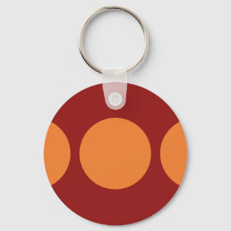 Orange Circles on Red Keychain