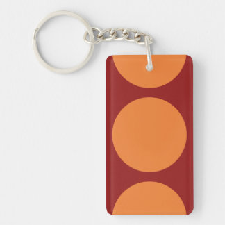 Orange Circles on Red Keychain