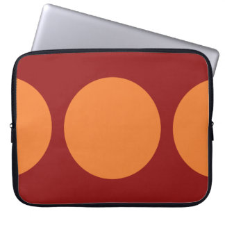 Orange Circles on Red Laptop Sleeve