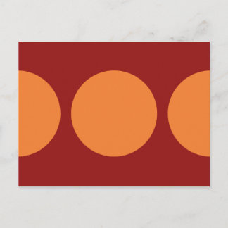 Orange Circles on Red Postcard