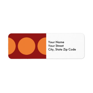 Orange Circles on Red return address label