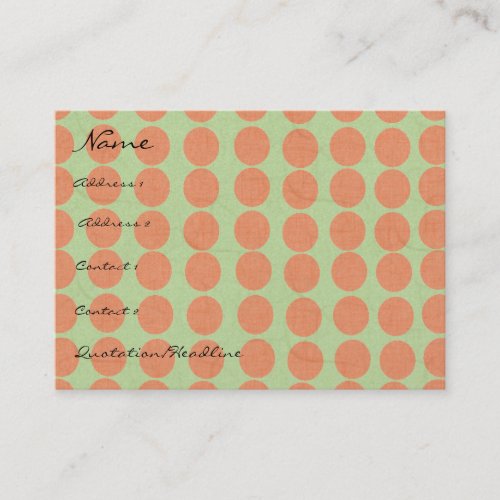 Orange Circles with Linen Effect Business Cards