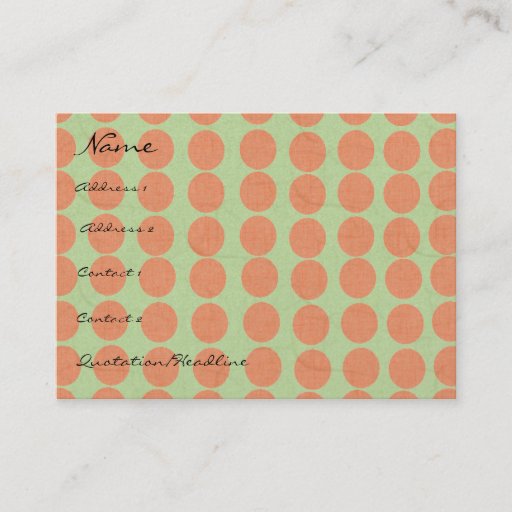 Customizable Orange Circles with Linen Effect Business Cards