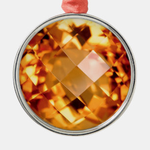 Orange Citrine Metal Ornament