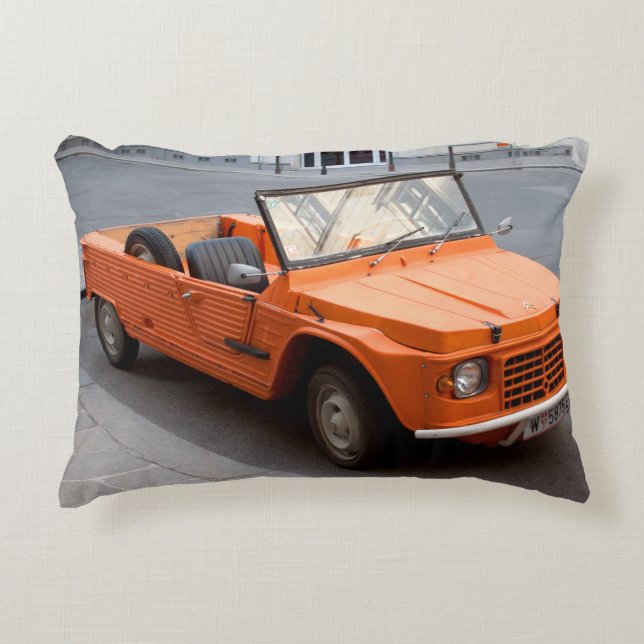 Orange Citroen Mehari Accent Pillow (Front)