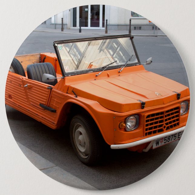 Orange Citroen Mehari Button (Front)