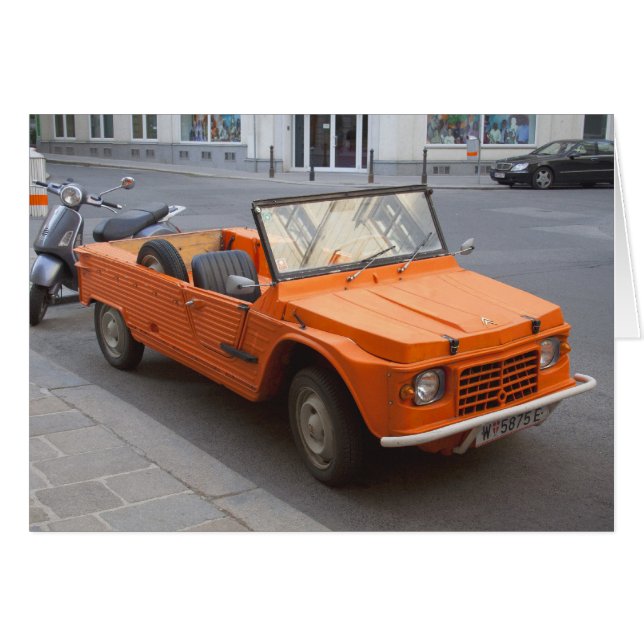 Orange Citroen Mehari Cards (Front Horizontal)