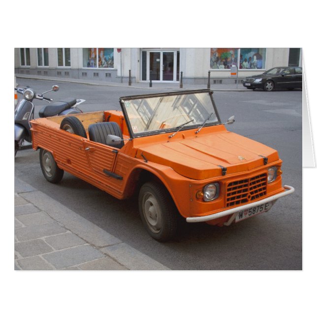 Orange Citroën Mehari Cards (Front Horizontal)