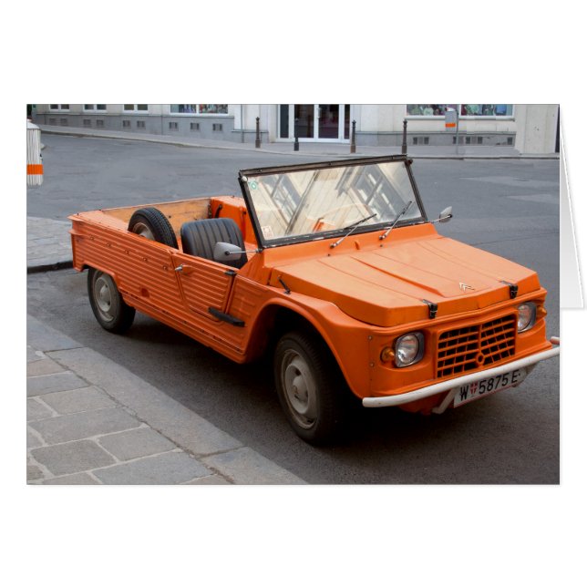 Orange Citroen Mehari Cards (Front Horizontal)