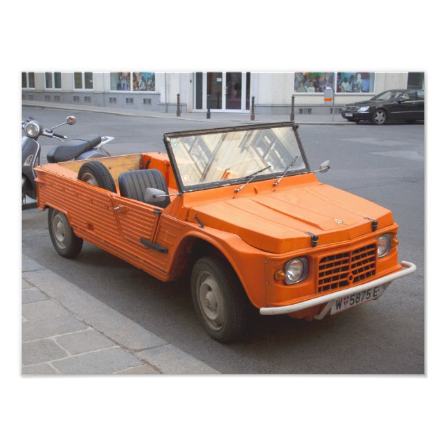 Orange Citroen Mehari Photo Print (Front)