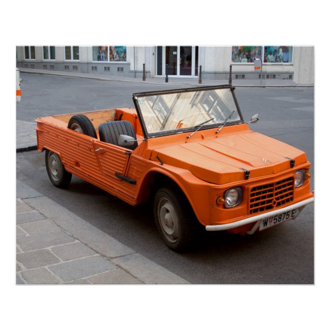 Orange Citroen Mehari Poster (Front)