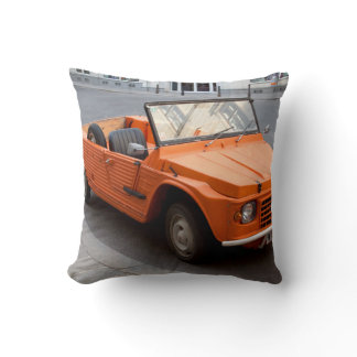 Orange Citroen Mehari Throw Pillow
