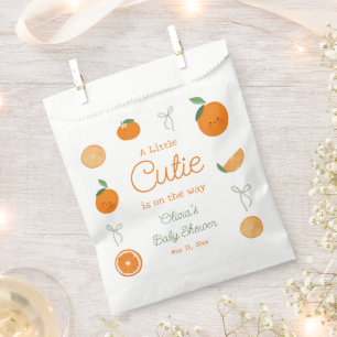 Orange Citrus A Little Cutie Baby Shower  Favor Bag