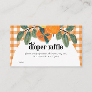 Orange Citrus Baby Shower Diaper Raffle Enclosure Card