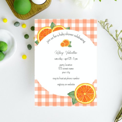 Orange Citrus Baby Shower Invitation