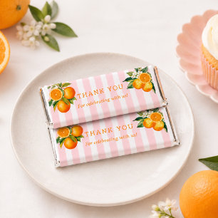 Orange Citrus Baby Shower Thank you Favor Hershey Bar Favors