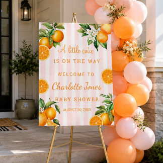 Orange Citrus Baby Shower Welcome Sign
