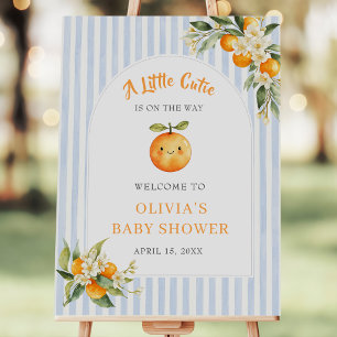 Orange Citrus Baby Shower Welcome Sign