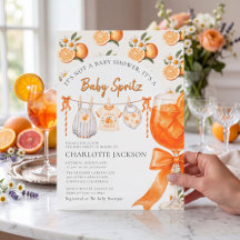 Orange Citrus Baby Spritz Baby Shower Invitation
