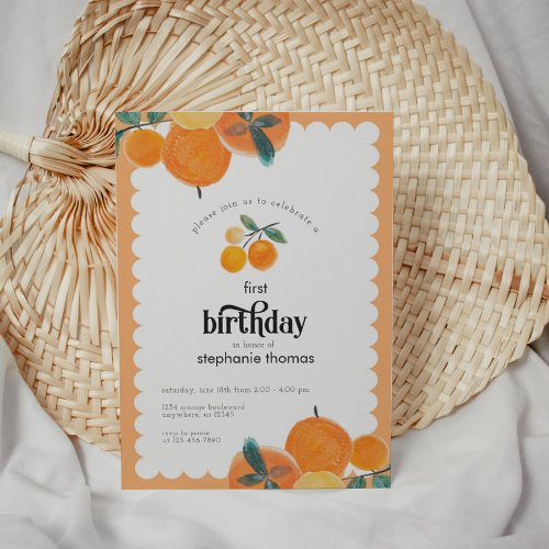 Orange Citrus Birthday Invitation