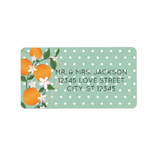 Orange Citrus Blossom Return Address Label