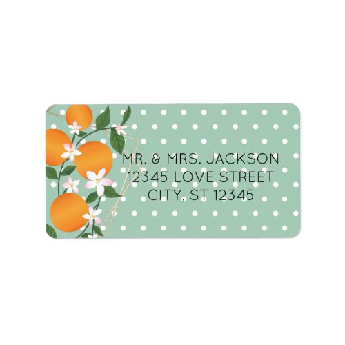 Orange Citrus Blossom Return Address Label